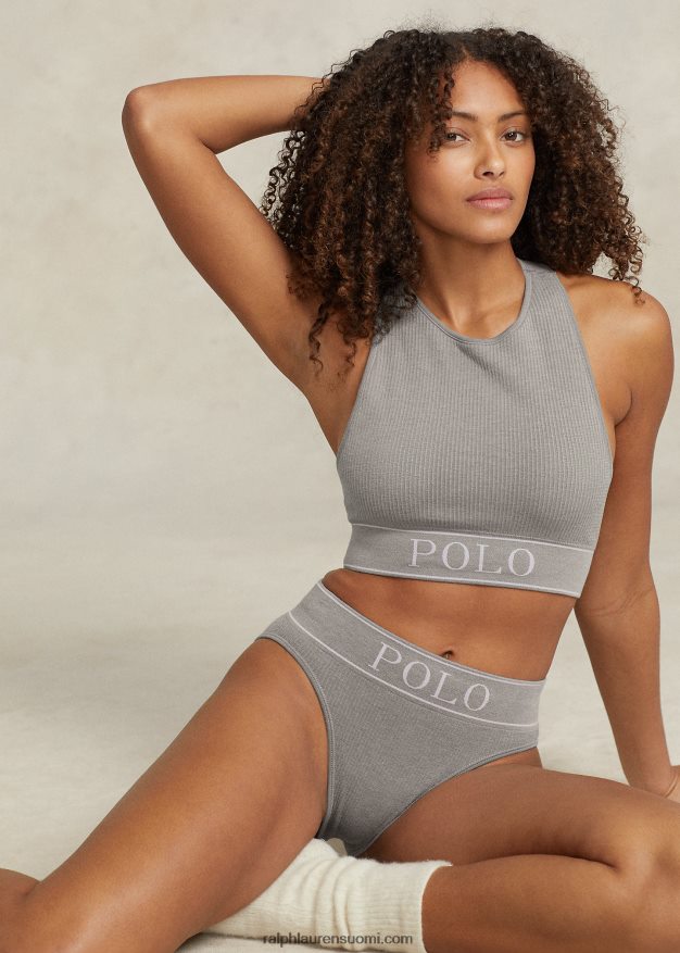 Ralph Lauren naiset saumaton leikattu jalokivitankki 0Z24ZR3368 kanervanharmaa