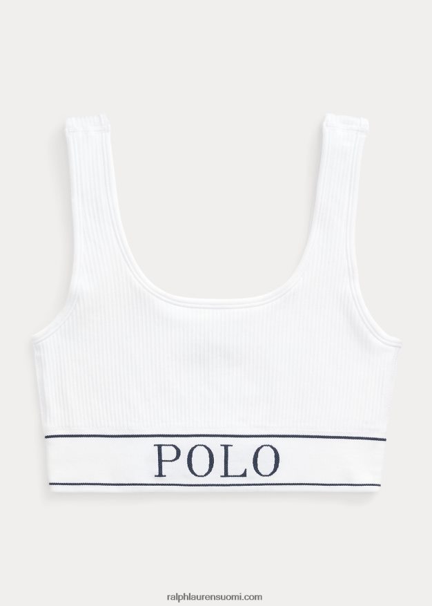 Ralph Lauren naiset saumaton leikattu kauhasäiliö 0Z24ZR3362 valkoinen pilvi