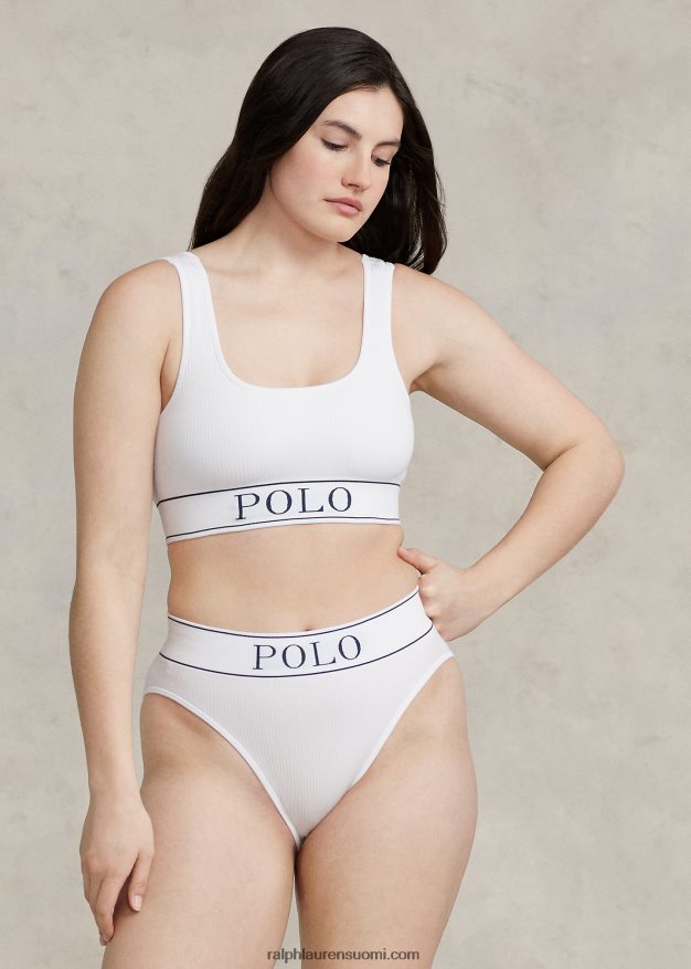 Ralph Lauren naiset saumaton leikattu kauhasäiliö 0Z24ZR3362 valkoinen pilvi