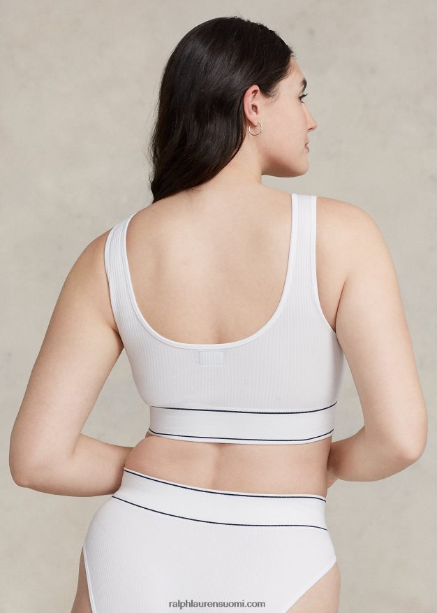 Ralph Lauren naiset saumaton leikattu kauhasäiliö 0Z24ZR3362 valkoinen pilvi