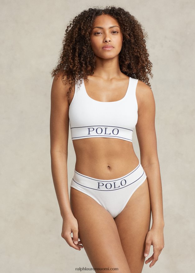 Ralph Lauren naiset saumaton leikattu kauhasäiliö 0Z24ZR3362 valkoinen pilvi