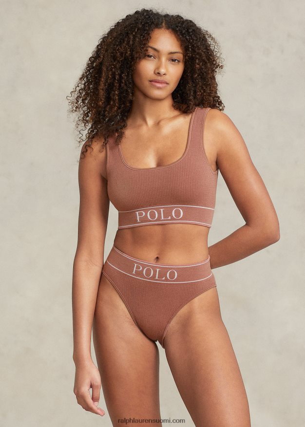 Ralph Lauren naiset saumaton leikattu kauhasäiliö 0Z24ZR3363 terrakotta