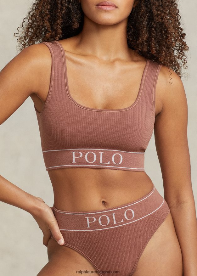 Ralph Lauren naiset saumaton leikattu kauhasäiliö 0Z24ZR3363 terrakotta