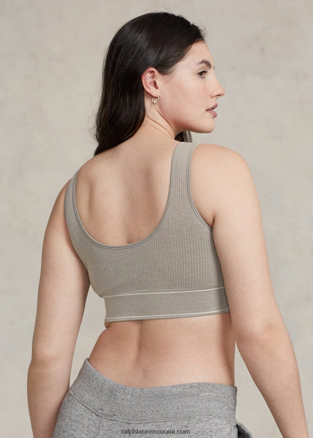 Ralph Lauren naiset saumaton leikattu kauhasäiliö 0Z24ZR3364 kanervanharmaa