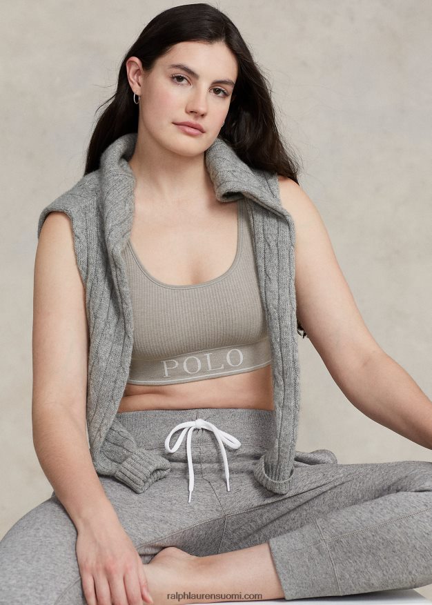 Ralph Lauren naiset saumaton leikattu kauhasäiliö 0Z24ZR3364 kanervanharmaa