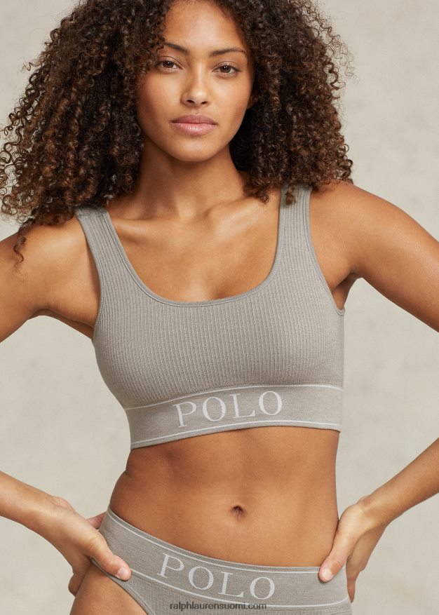 Ralph Lauren naiset saumaton leikattu kauhasäiliö 0Z24ZR3364 kanervanharmaa