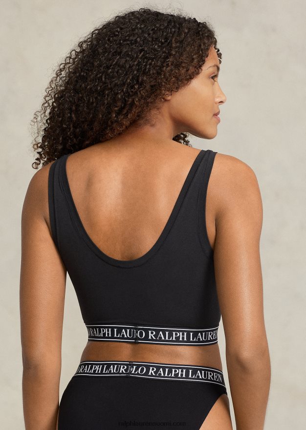 Ralph Lauren naiset toisto-logo kauha leikattu säiliö 0Z24ZR3388 onyx