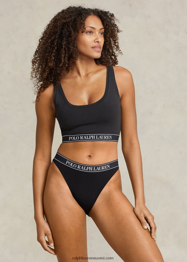 Ralph Lauren naiset toisto-logo kauha leikattu säiliö 0Z24ZR3388 onyx