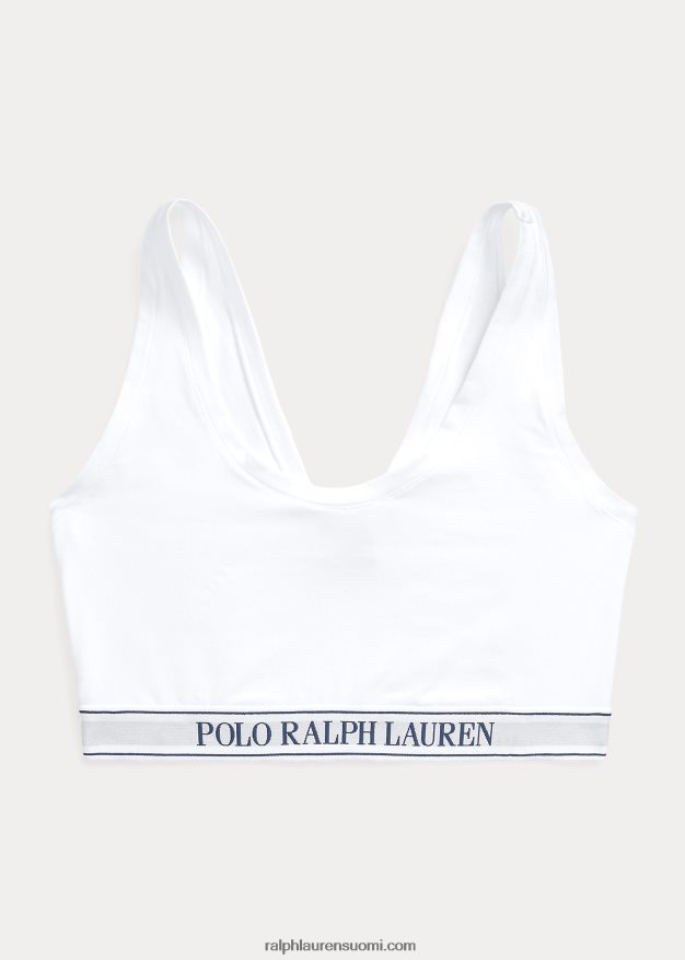 Ralph Lauren naiset toisto-logo kauha leikattu säiliö 0Z24ZR3389 valkoinen pilvi