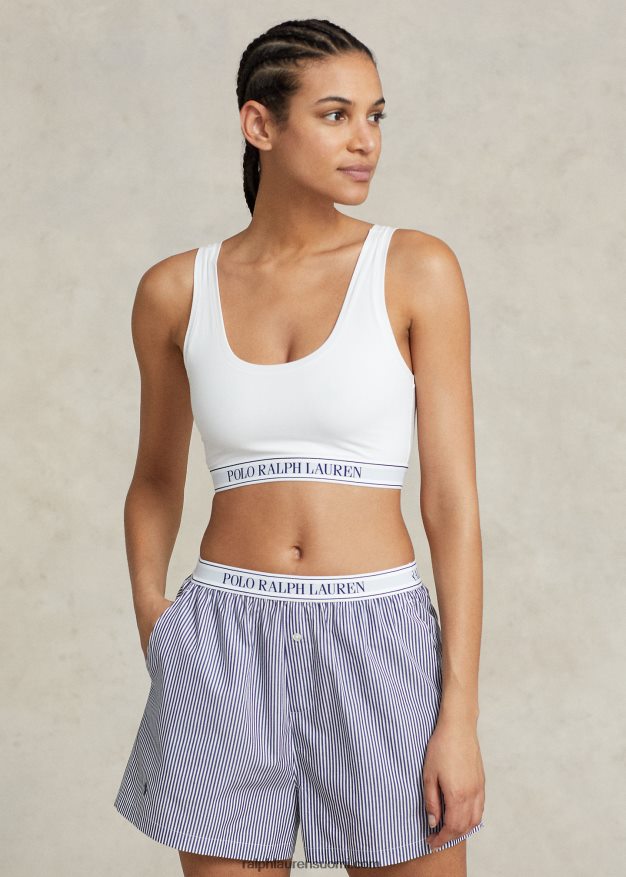 Ralph Lauren naiset toisto-logo kauha leikattu säiliö 0Z24ZR3389 valkoinen pilvi