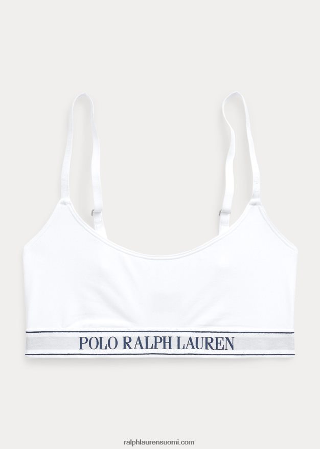 Ralph Lauren naiset toistologolla rajattu kauhasäiliö 0Z24ZR3385 valkoinen pilvi