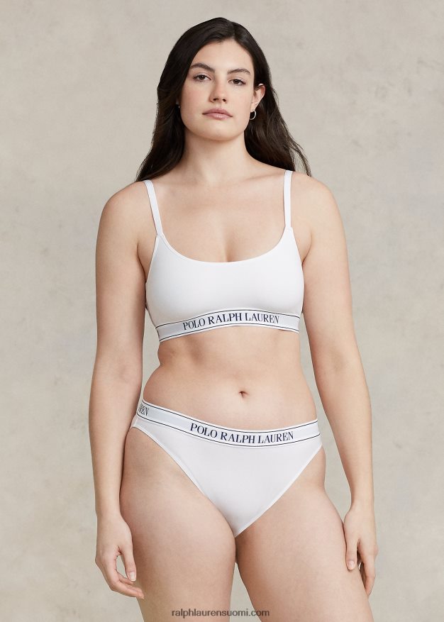 Ralph Lauren naiset toistologolla rajattu kauhasäiliö 0Z24ZR3385 valkoinen pilvi