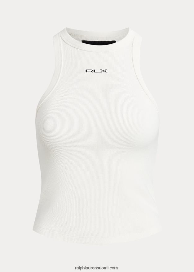 Ralph Lauren naiset uurrettu Racerback tankki 0Z24ZR9179 keraaminen valkoinen
