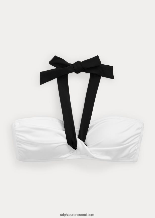 Ralph Lauren naiset Edessä kierretty bandeau-toppi 0Z24ZR4201 musta valkoinen