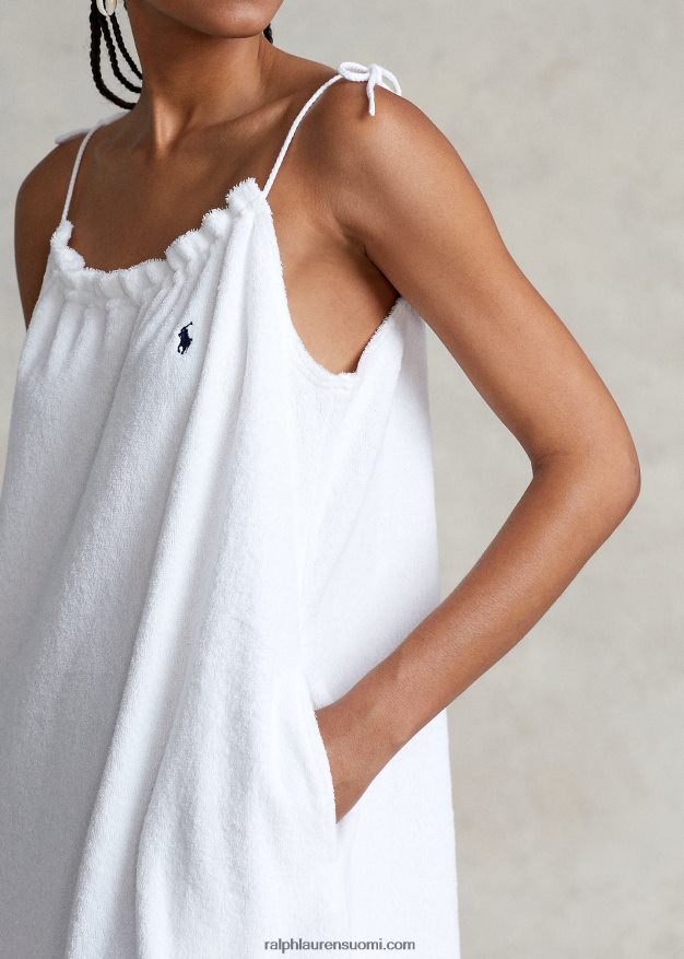 Ralph Lauren naiset frotee olkapäämekko 0Z24ZR3290 valkoinen