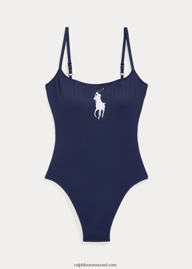 Ralph Lauren naiset iso poni yksiosainen uimapuku 0Z24ZR3296 laivasto