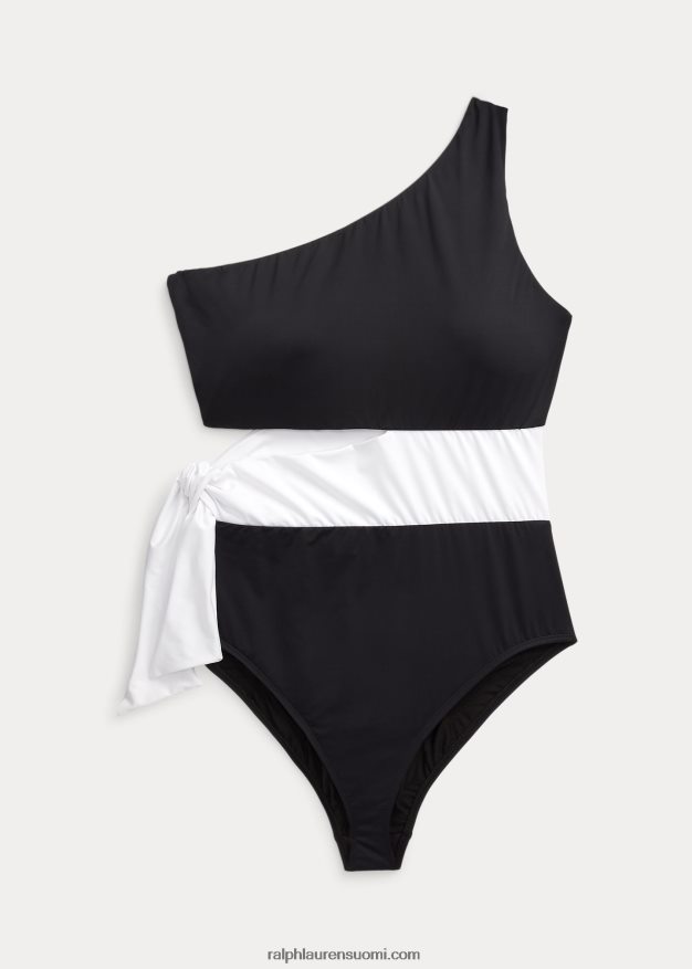 Ralph Lauren naiset kaksisävyinen leikkaus yksiosainen 0Z24ZR4587 musta