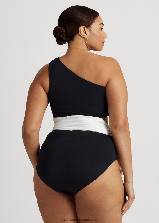 Ralph Lauren naiset kaksisävyinen leikkaus yksiosainen 0Z24ZR4587 musta