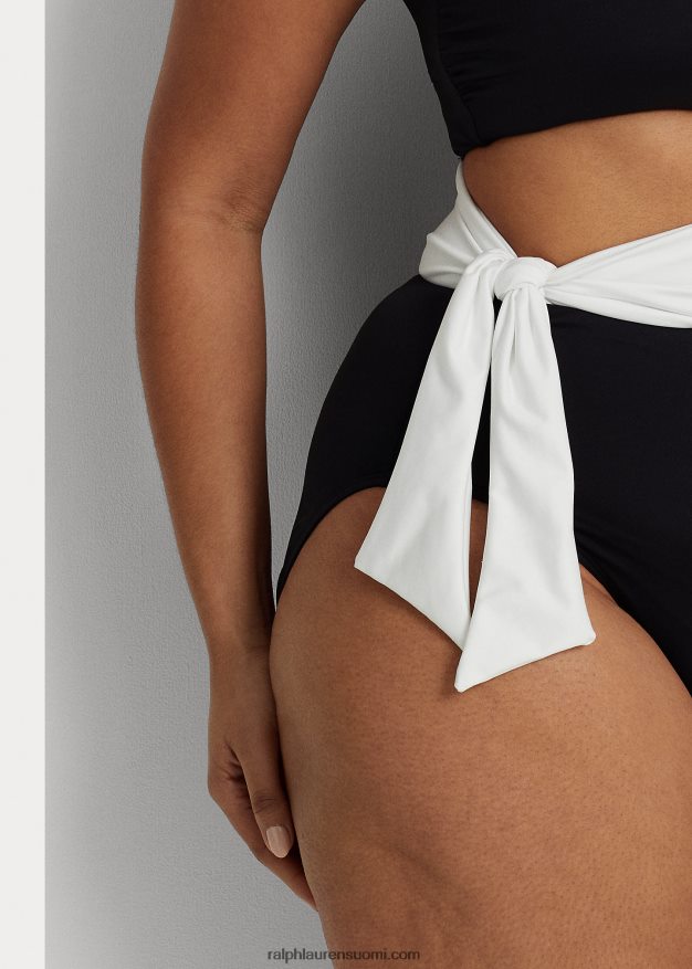 Ralph Lauren naiset kaksisävyinen leikkaus yksiosainen 0Z24ZR4587 musta