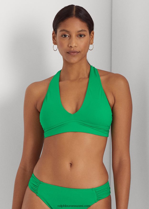 Ralph Lauren naiset kierrettävä bikinipaita 0Z24ZR4158 cabanan vihreä