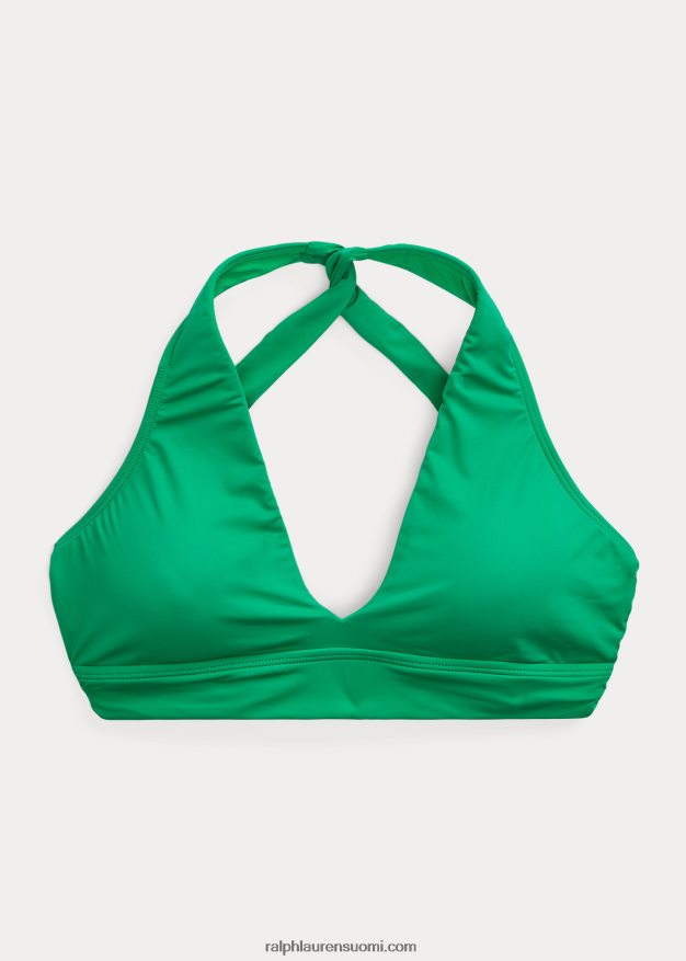 Ralph Lauren naiset kierrettävä bikinipaita 0Z24ZR4158 cabanan vihreä