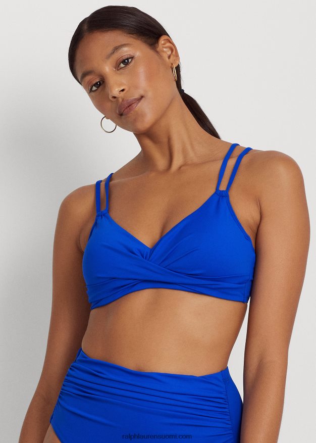Ralph Lauren naiset kierretty edessä oleva bikinipaita 0Z24ZR4145 kuninkaallisen sininen