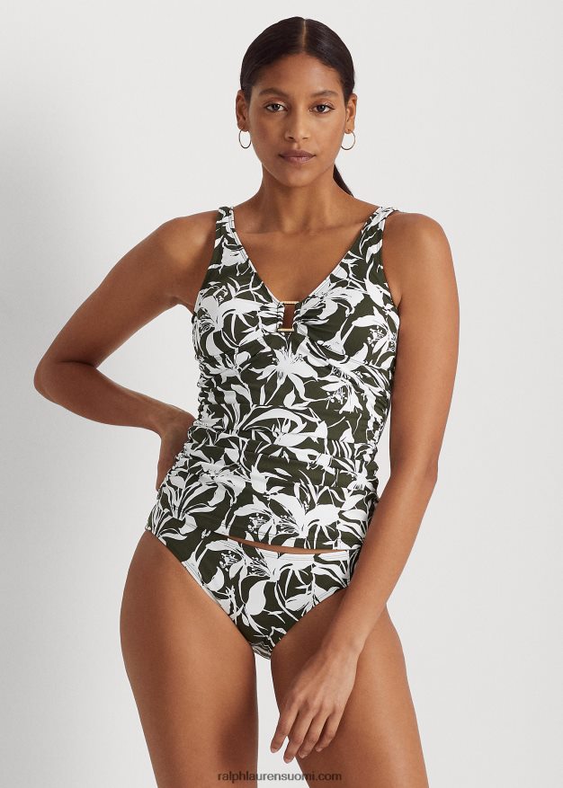 Ralph Lauren naiset kukkainen hipster-bikinialaosa 0Z24ZR9436 oliivi