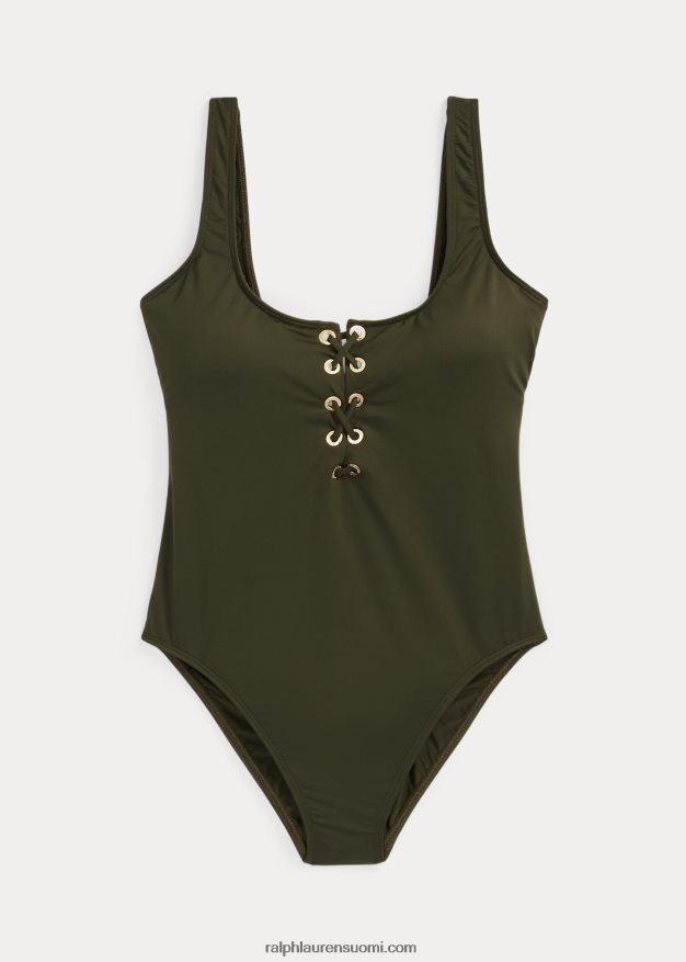 Ralph Lauren naiset nauhoitus yksiosainen 0Z24ZR9432 oliivi