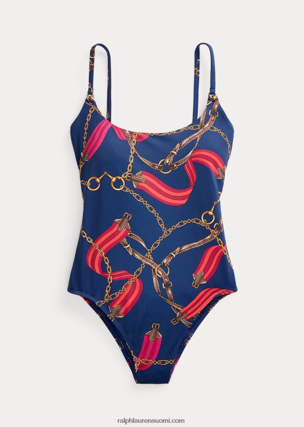 Ralph Lauren naiset painatus scoopneck yksiosainen 0Z24ZR9450 multi