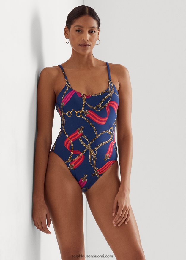 Ralph Lauren naiset painatus scoopneck yksiosainen 0Z24ZR9450 multi