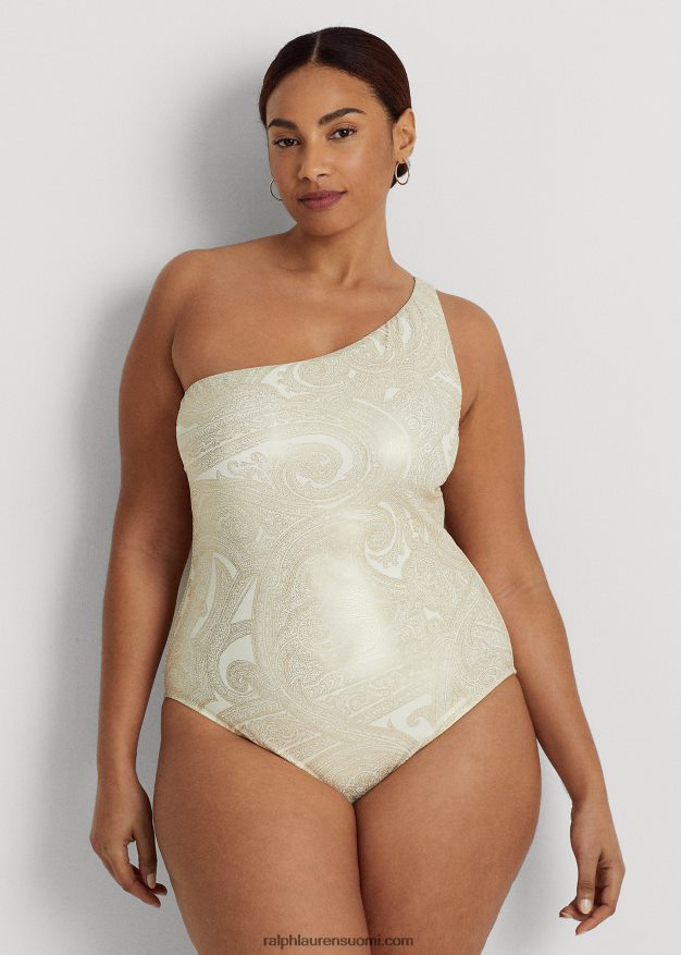 Ralph Lauren naiset paisley yksiolkainen yksiosainen 0Z24ZR4583 kulta