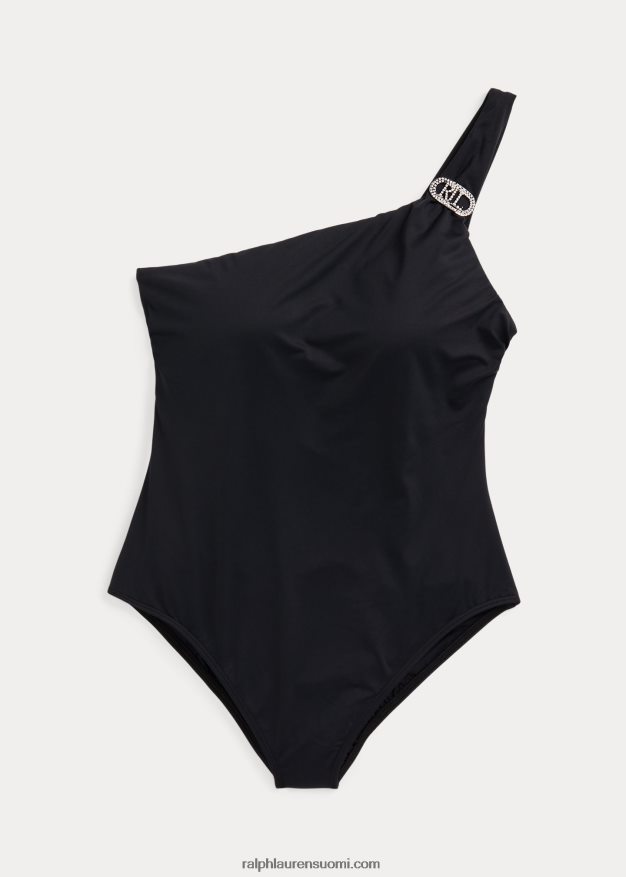 Ralph Lauren naiset pave logo yksi olkapää yksiosainen 0Z24ZR4190 musta