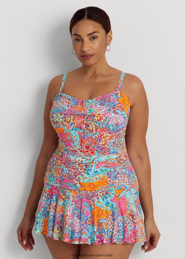 Ralph Lauren naiset print kierretty bandeau helma yksiosainen 0Z24ZR4582 multi