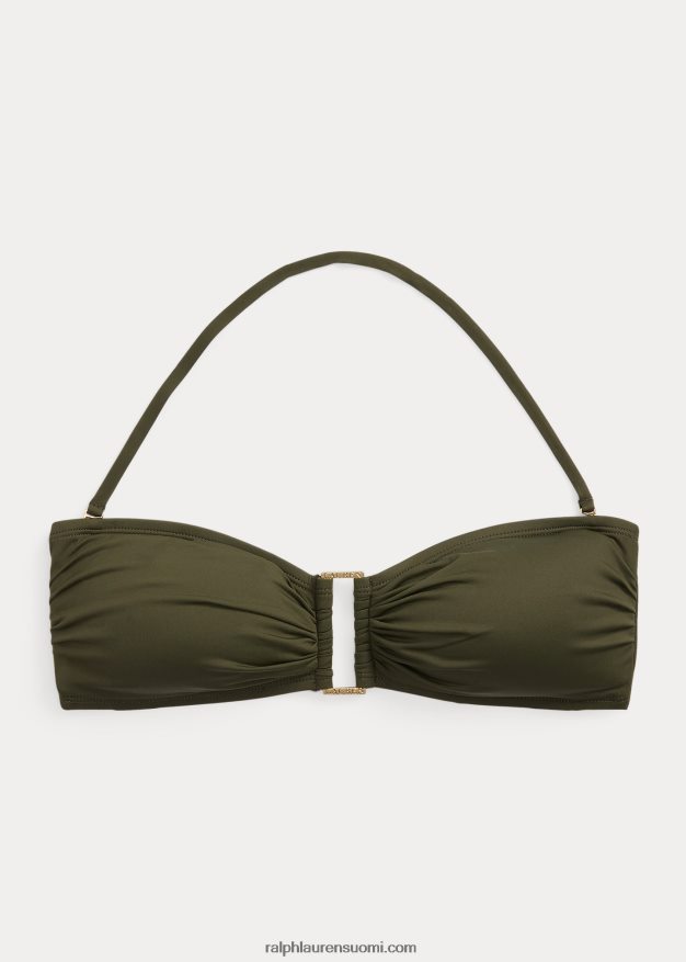 Ralph Lauren naiset rengasetuosa bandeau-bikinit 0Z24ZR9441 oliivi
