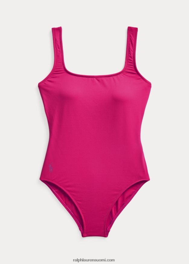 Ralph Lauren naiset scoopback yksiosainen uimapuku 0Z24ZR3304 kuuma pinkki