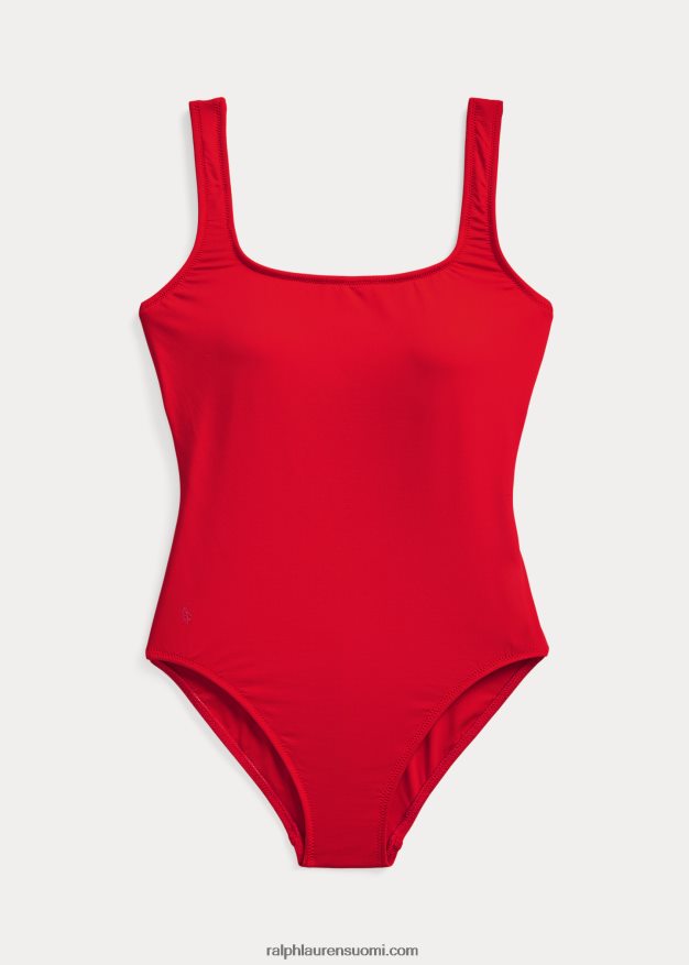 Ralph Lauren naiset scoopback yksiosainen uimapuku 0Z24ZR3308 kirsikanpunainen