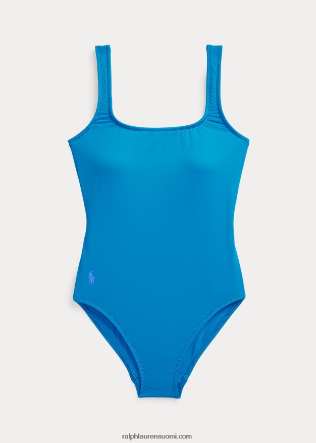 Ralph Lauren naiset scoopback yksiosainen uimapuku 0Z24ZR3309 meren sininen