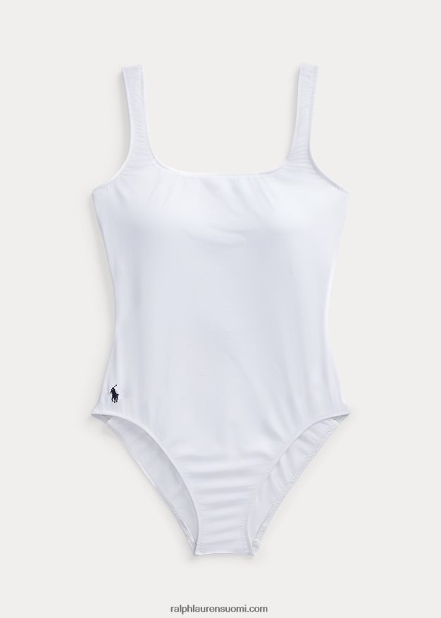 Ralph Lauren naiset scoopback yksiosainen uimapuku 0Z24ZR3311 valkoinen