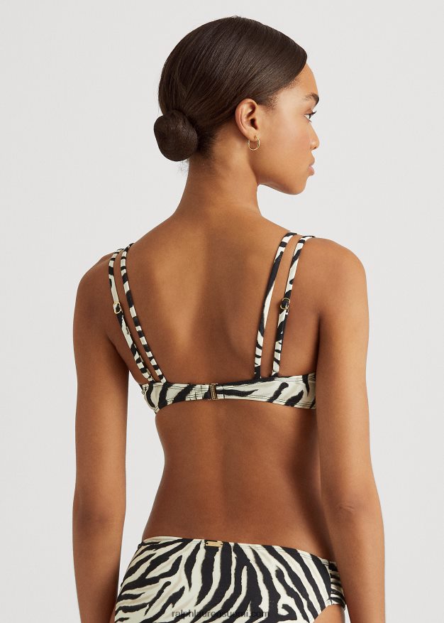 Ralph Lauren naiset seeprakuvioinen kaksinkertainen bikinipaita 0Z24ZR9592 seepra