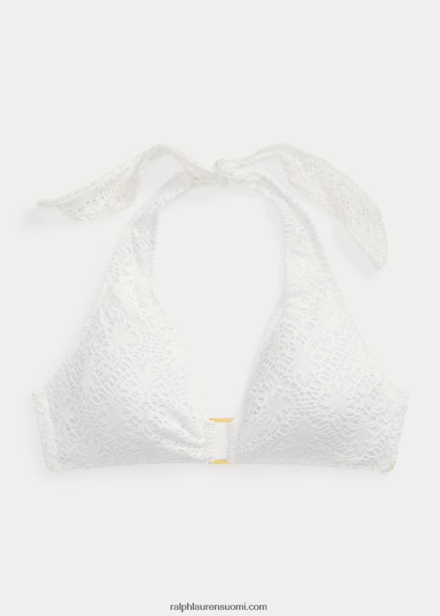 Ralph Lauren naiset virkattu rengas-eturiimu bikinipusero 0Z24ZR9457 valkoinen