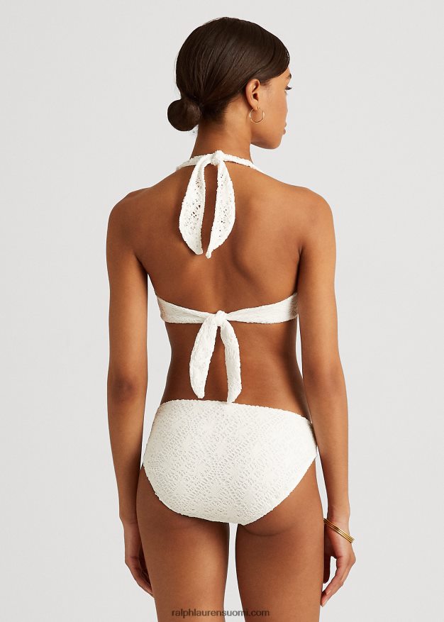 Ralph Lauren naiset virkattu rengas-eturiimu bikinipusero 0Z24ZR9457 valkoinen