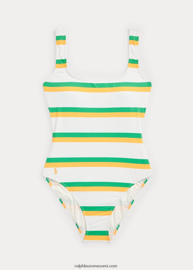 Ralph Lauren naiset yksiosainen raidallinen scoopback 0Z24ZR3241 multi