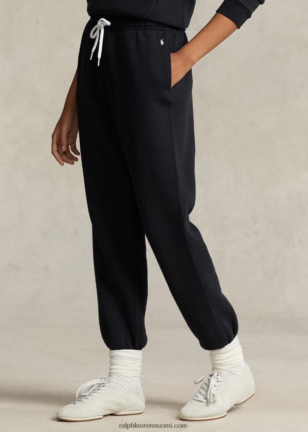 Ralph Lauren naiset fleece-urheiluhousut 0Z24ZR9110 musta