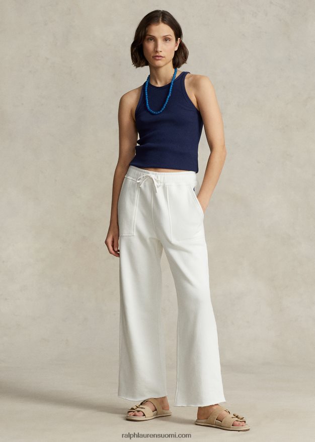 Ralph Lauren naiset katkaisuhelma fleece-housut 0Z24ZR3057 kannenpesuaine valkoinen