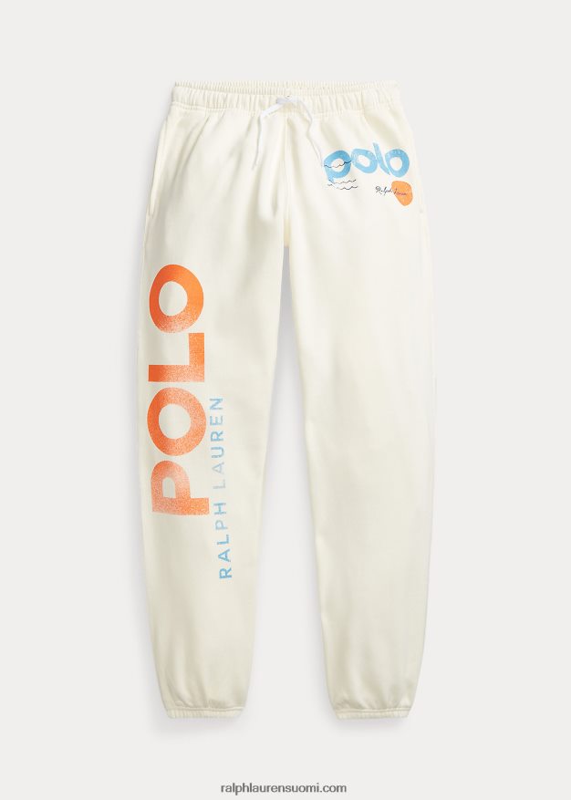 Ralph Lauren naiset logo & wave graafinen fleece-housut 0Z24ZR3050 klubitalo kerma