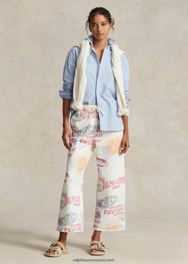 Ralph Lauren naiset logograafiset fleece-nilkkahousut 0Z24ZR9196 nevis