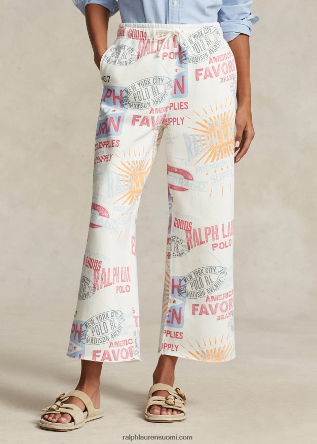 Ralph Lauren naiset logograafiset fleece-nilkkahousut 0Z24ZR9196 nevis