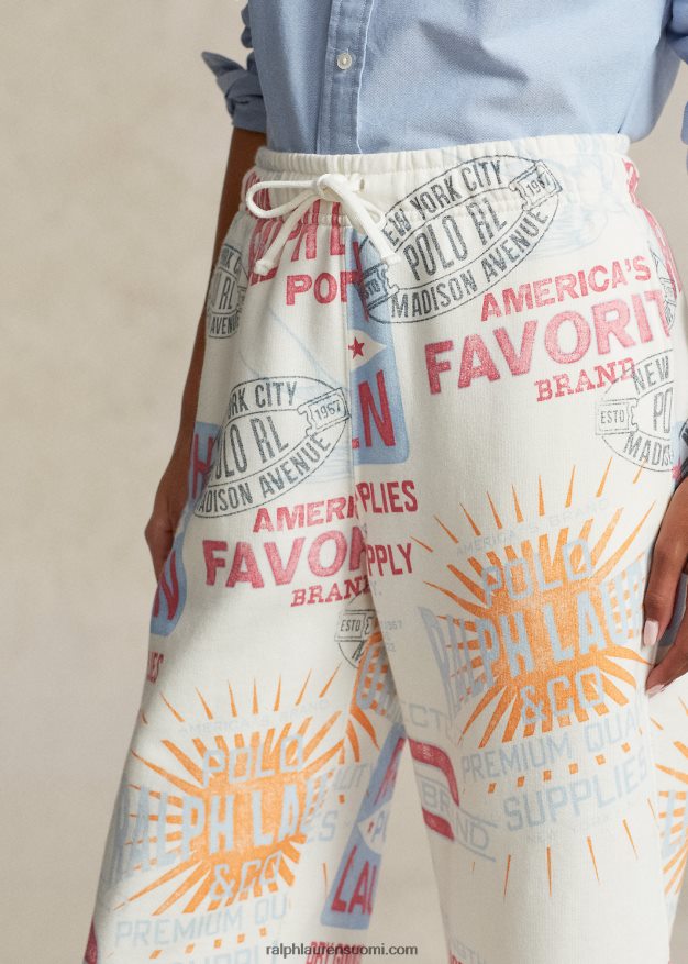 Ralph Lauren naiset logograafiset fleece-nilkkahousut 0Z24ZR9196 nevis