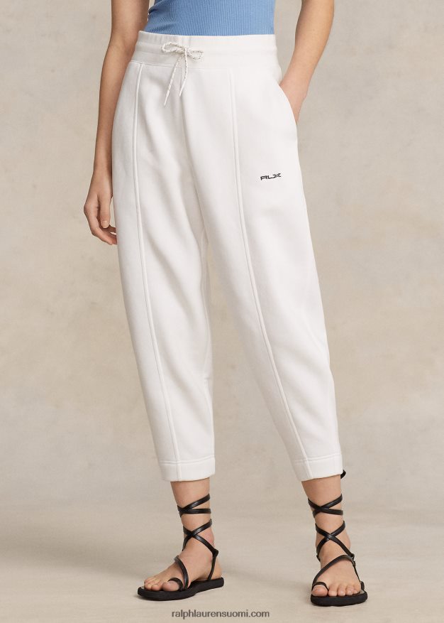 Ralph Lauren naiset puuvillasekoite-fleece-porkkana-housut 0Z24ZR3128 paperi valkoinen