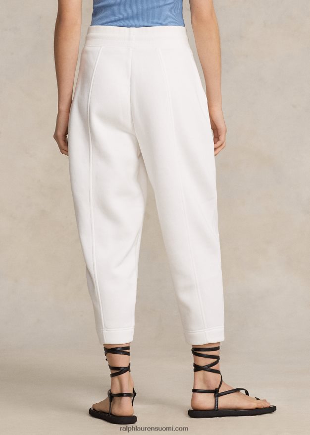 Ralph Lauren naiset puuvillasekoite-fleece-porkkana-housut 0Z24ZR3128 paperi valkoinen